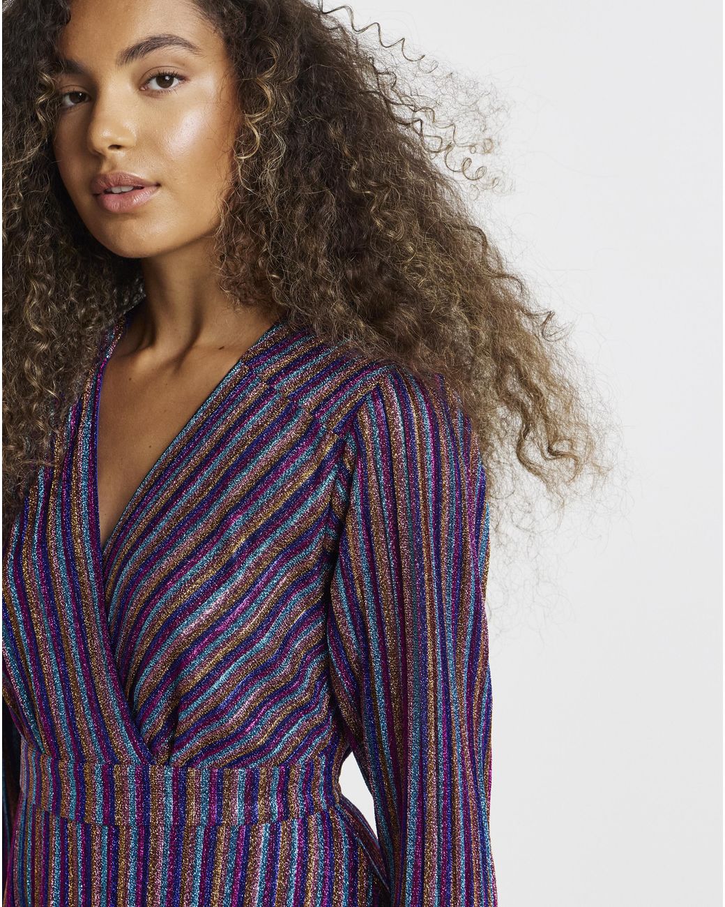 Flounce London Purple Stripe Maxi Dress