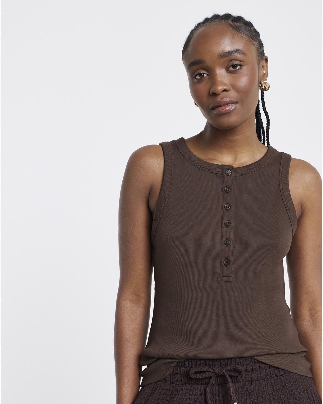 Simply Be Brown Henley Vest