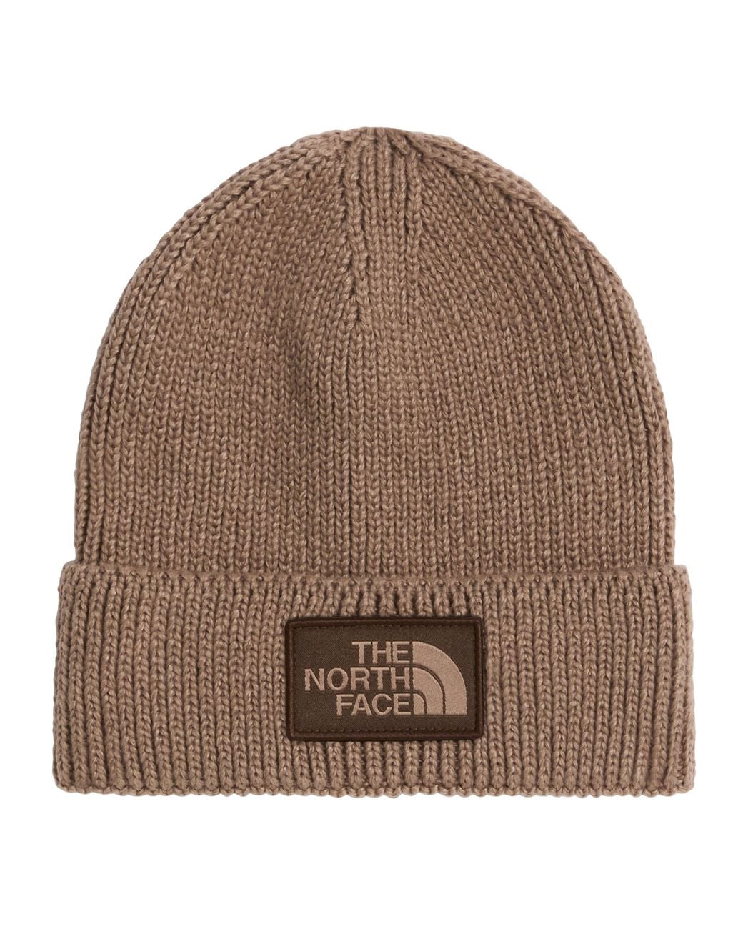 The North Face Brown Logo Box Cuffed Beanie