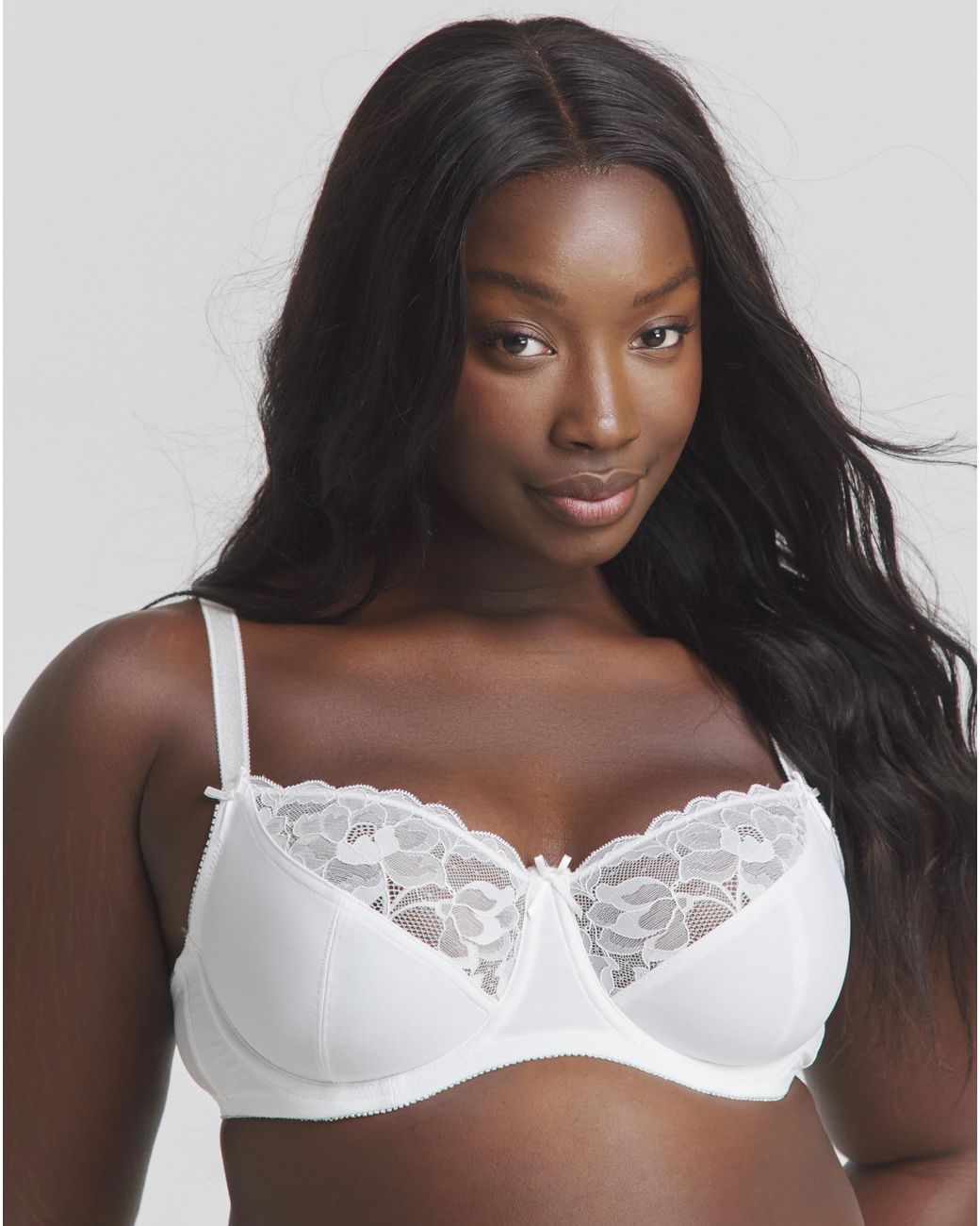 Pretty Secrets White Ivy Lace Basic Balcony Bra