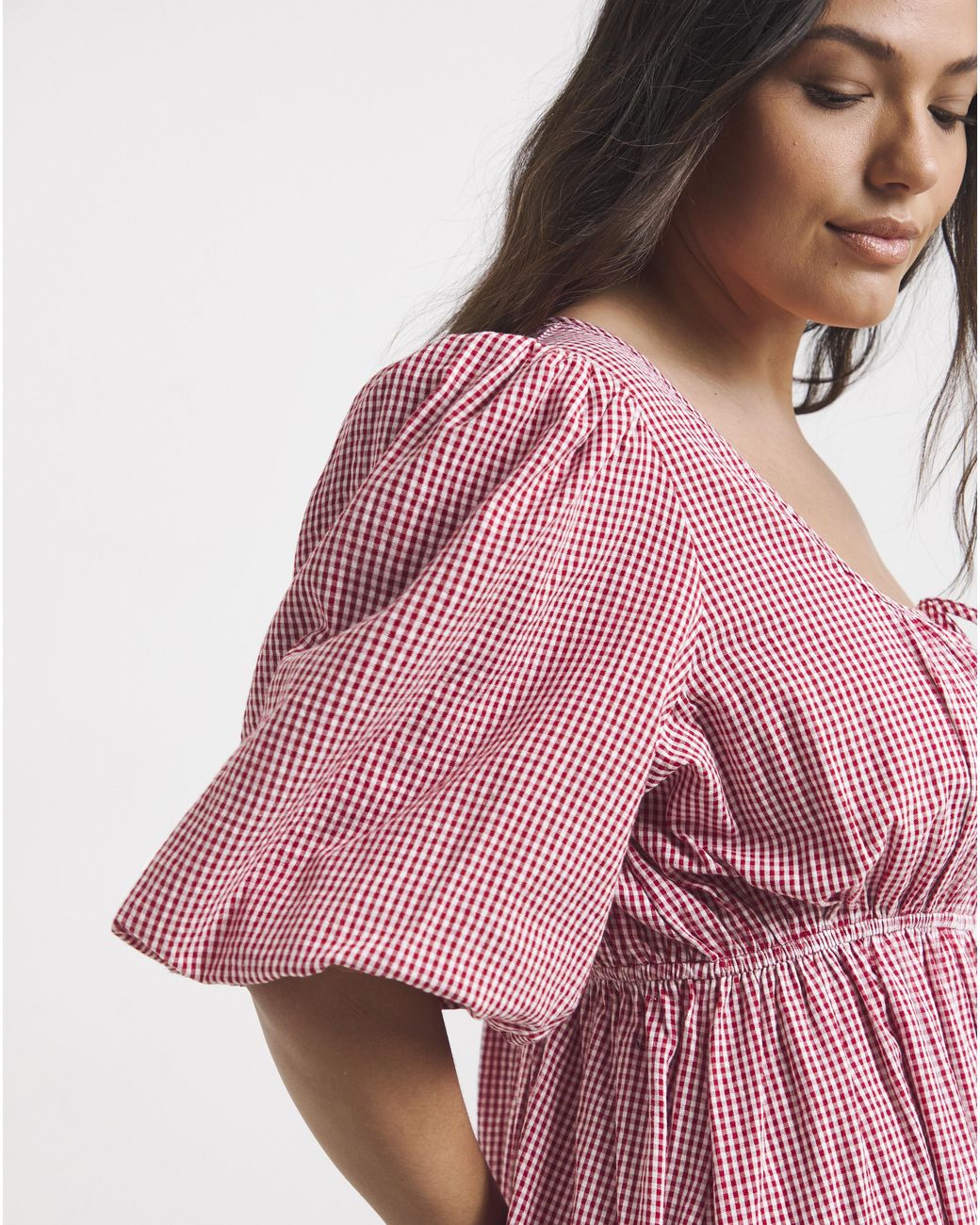 Simply Be Pink Seersucker Midi Dress