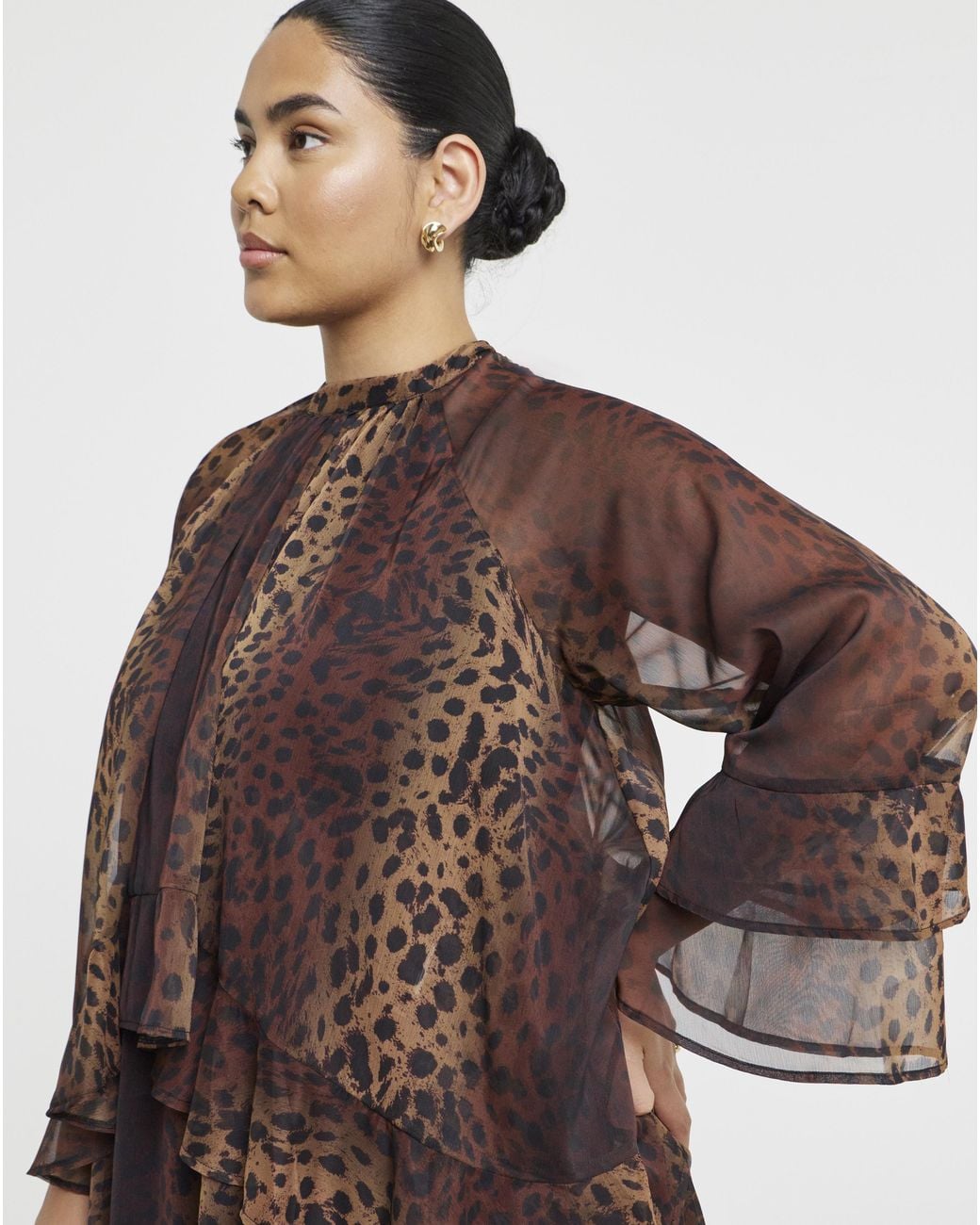 Simply Be Brown Leopardt Skater Dress
