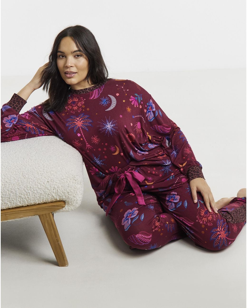 Pretty Secrets Red Figleaves Celestial Leopard Lounge Set