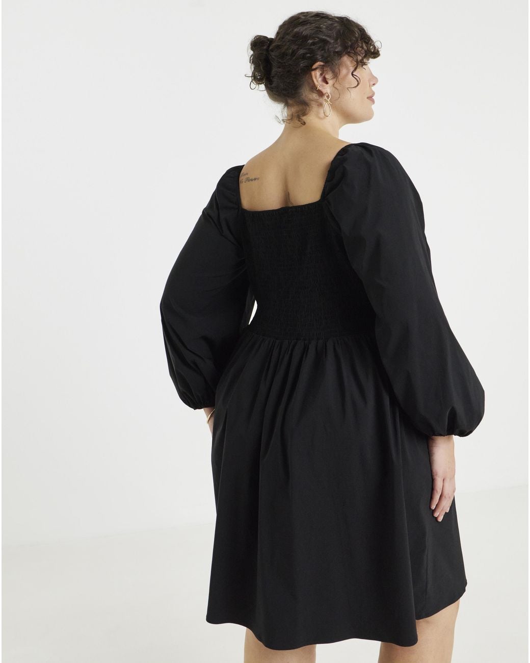 Simply Be Black Corset Skater Dress