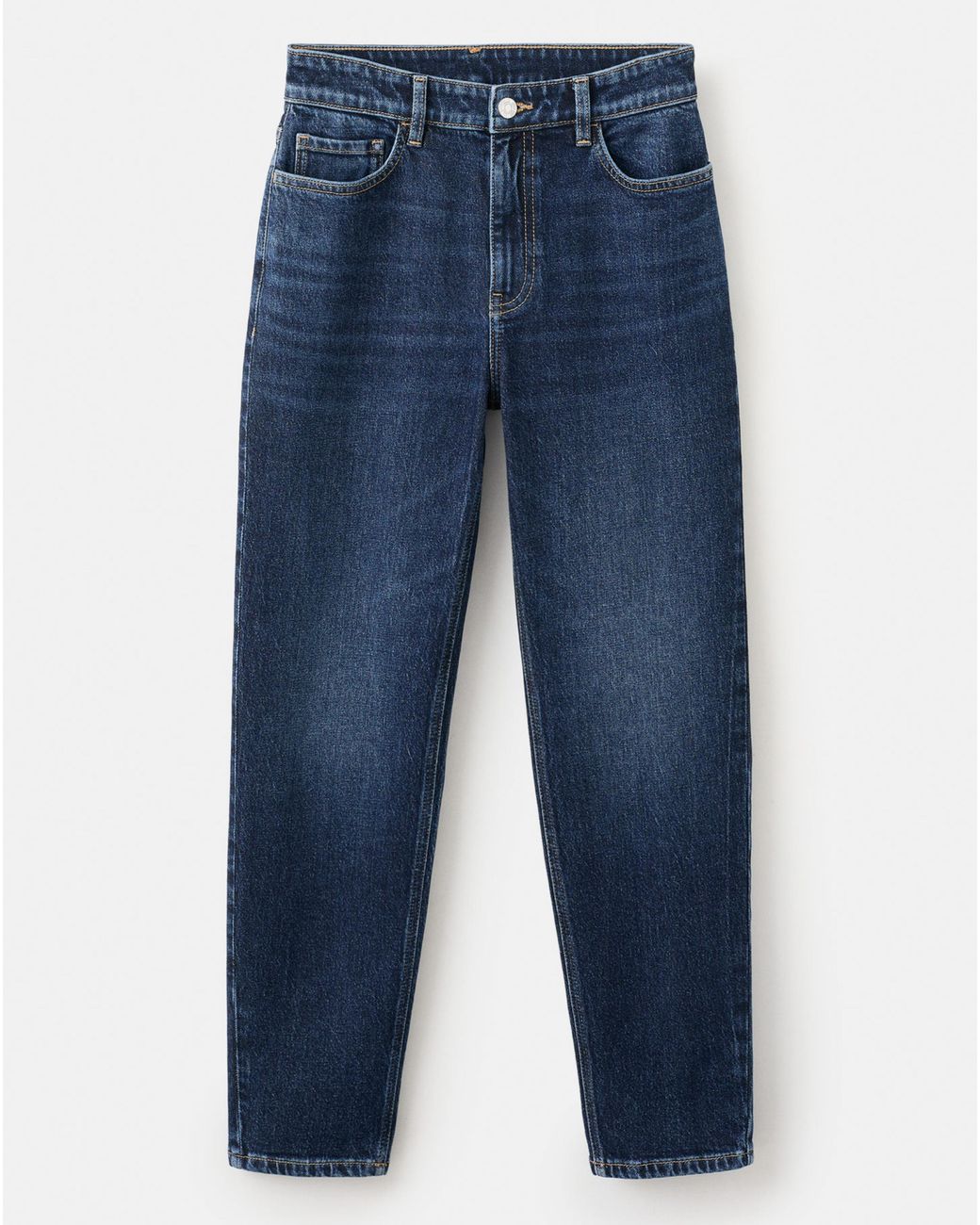 Mango Blue Comfort High-Rise Crop Mom Jean