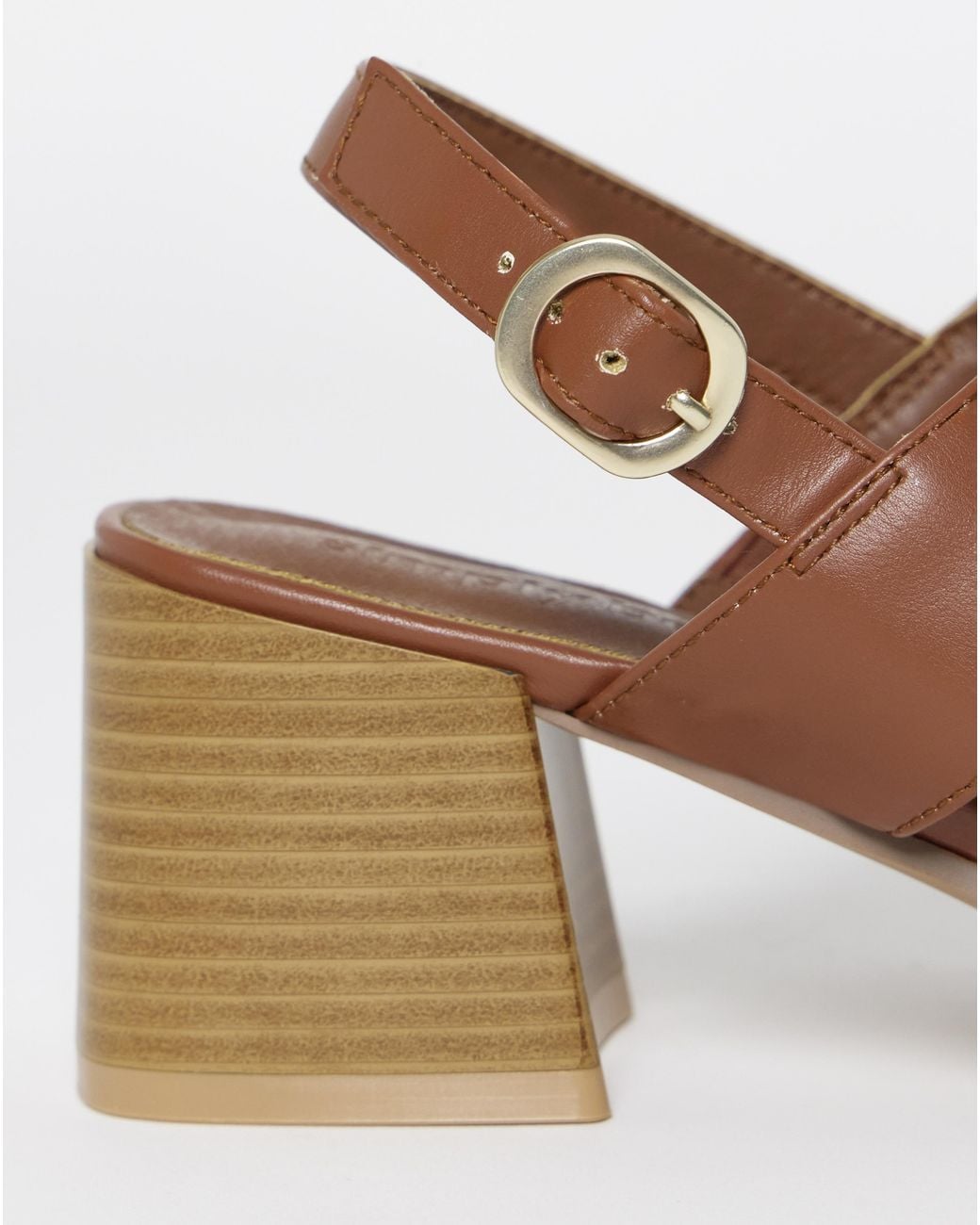 Simply Be Natural Cut Out Heeled Sandals Wide Fit