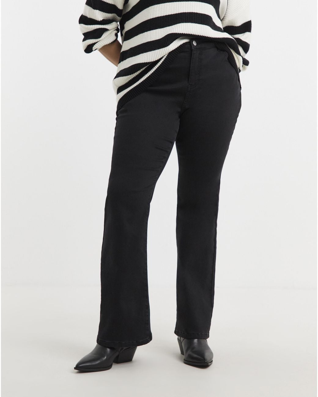 Simply Be Blue Fleece Lined Cosy Flare Leg Jean