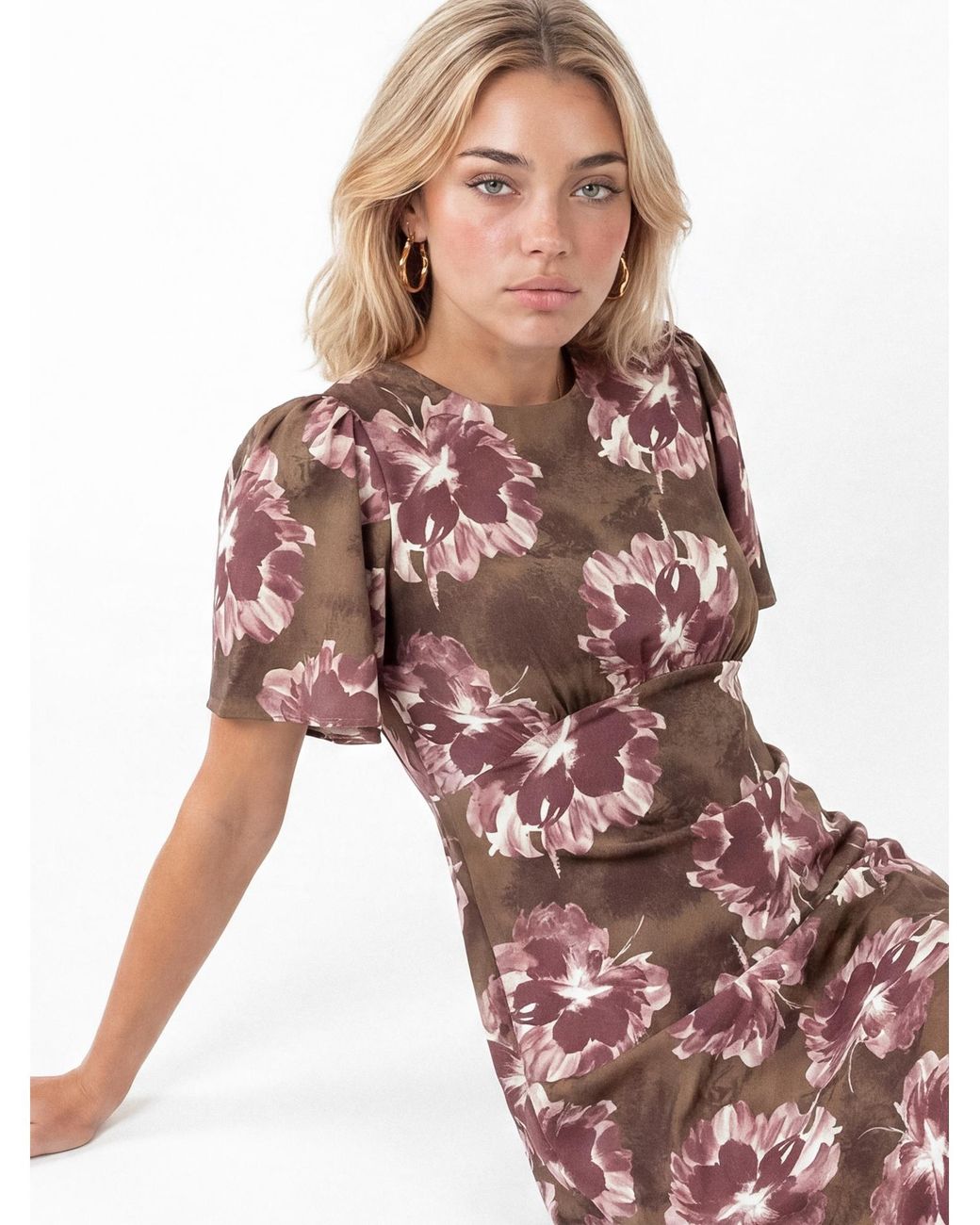 Lovedrobe White Floral Print Midaxi Dress