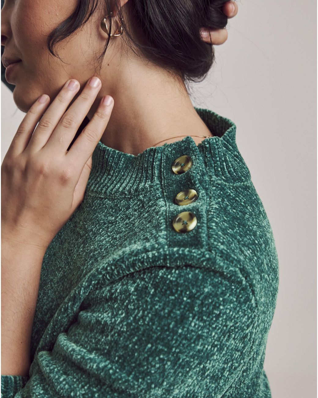 Julipa Green Chenille Knitted Jumper