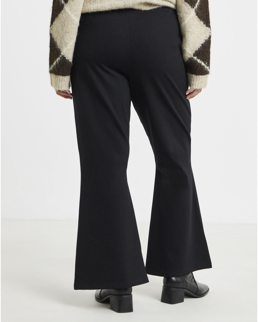 Simply Be Gray Ponte Flare Trouser