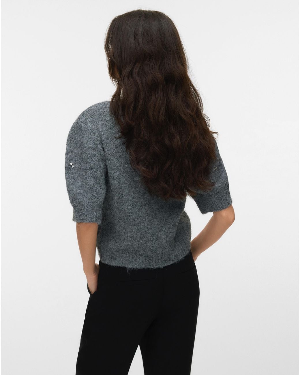 Vero Moda Gray Claire Embellished Jumper