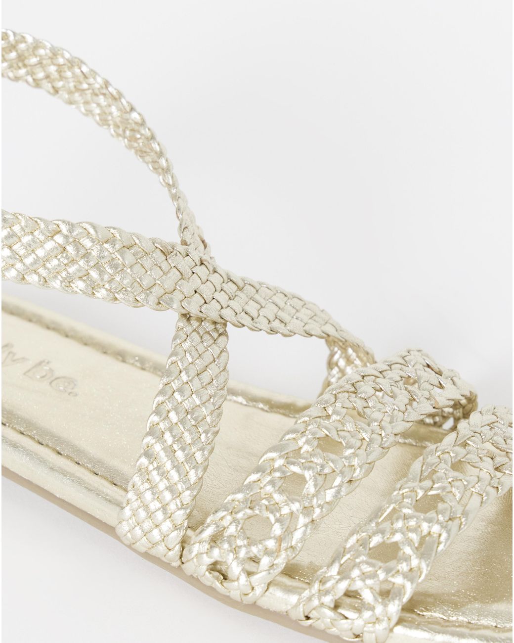 Simply Be Natural Woven Multi Strap Sandals Extra Wide Fit