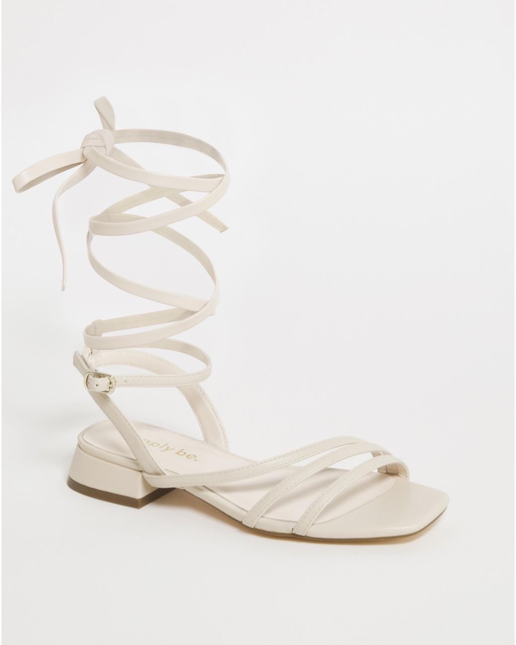 Simply Be Natural Strappy Flat Sandals Ex Wide