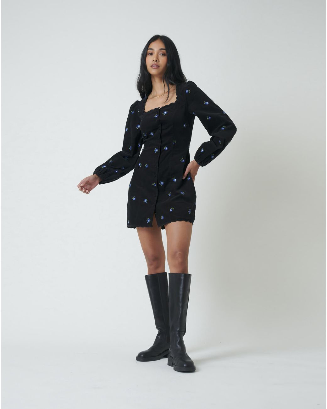 Nobody's Child Black Nc Memphis Cord Mini Dress