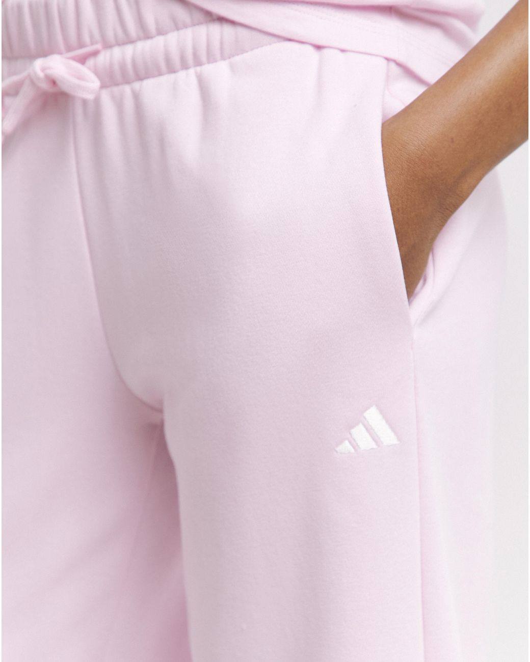 Adidas Pink Small Logo Fleece Joggers