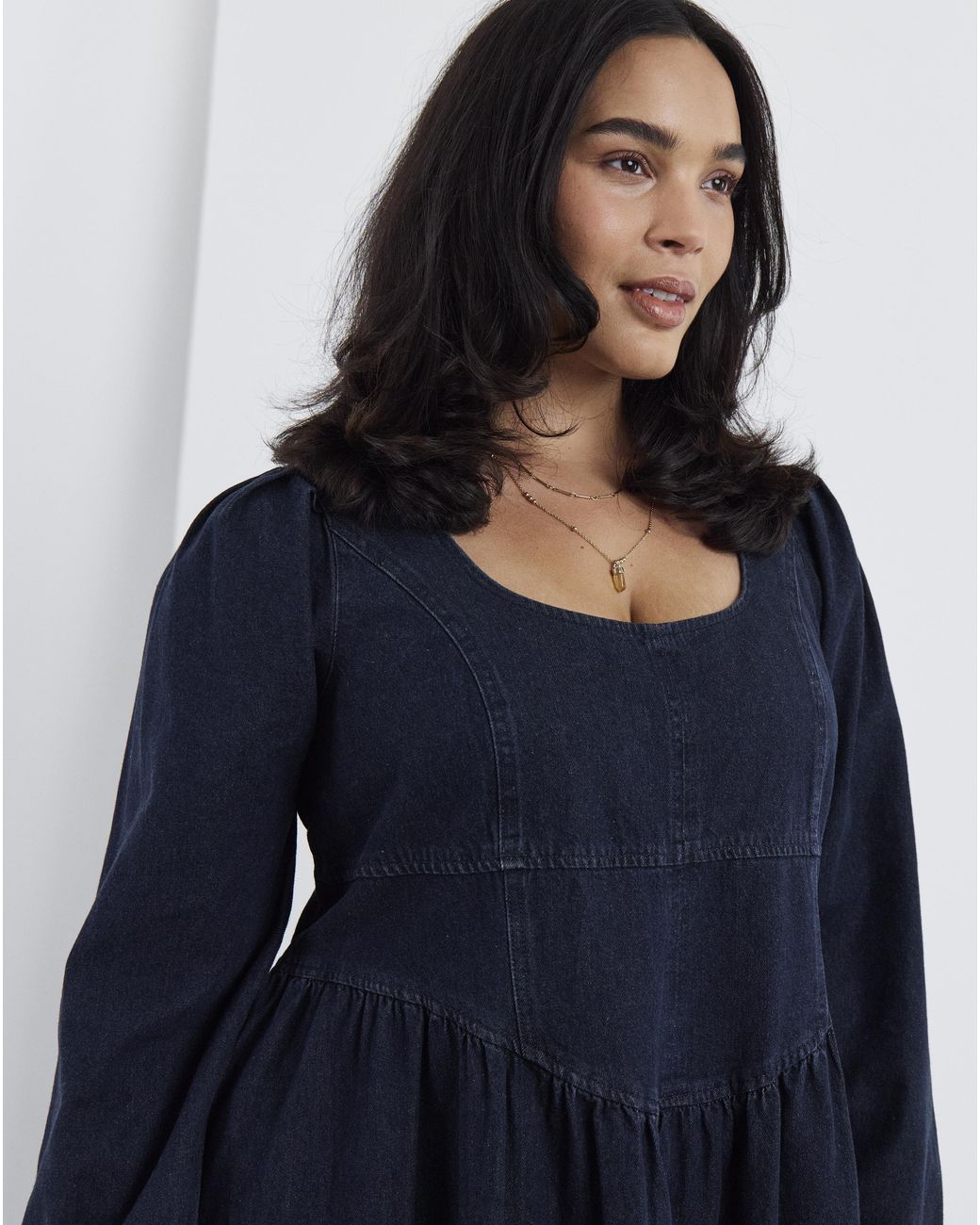 Simply Be Blue Denim Midaxi Picnic Dress