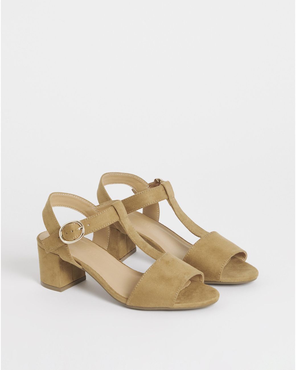 JD Williams Natural T Bar Heeled Sandals Wide