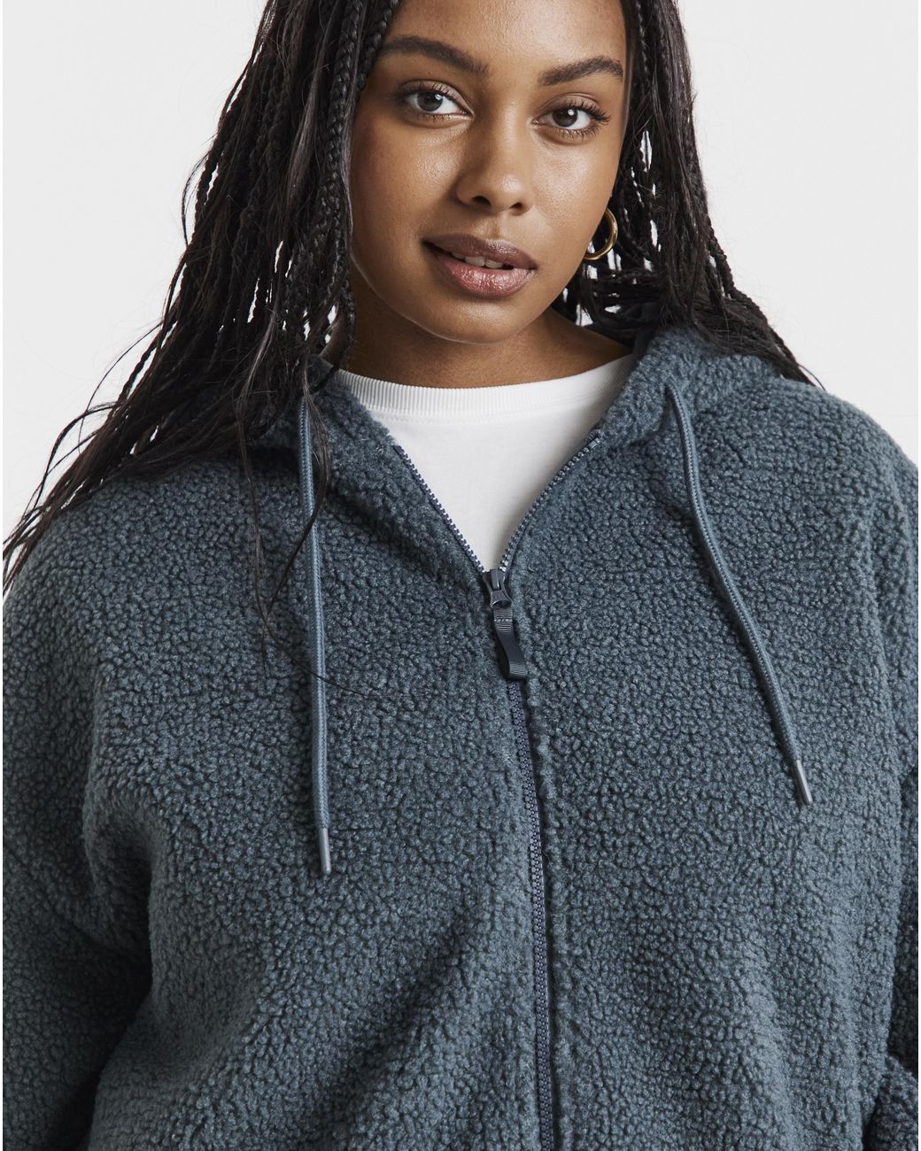 Simply Be Blue Teddy Zip Through