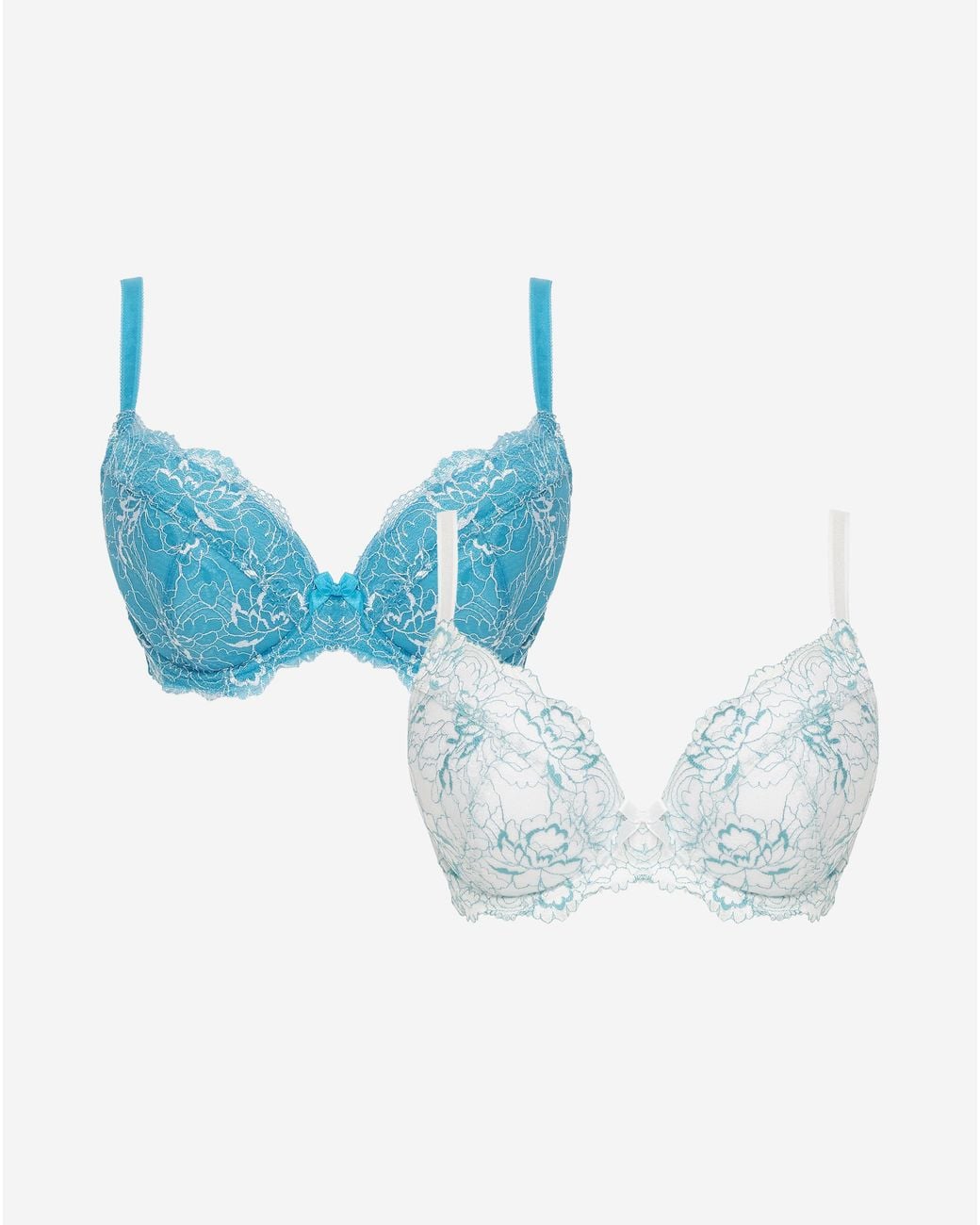 Pretty Secrets Blue 2 Pack Ella Padded Plunge Wired Bras