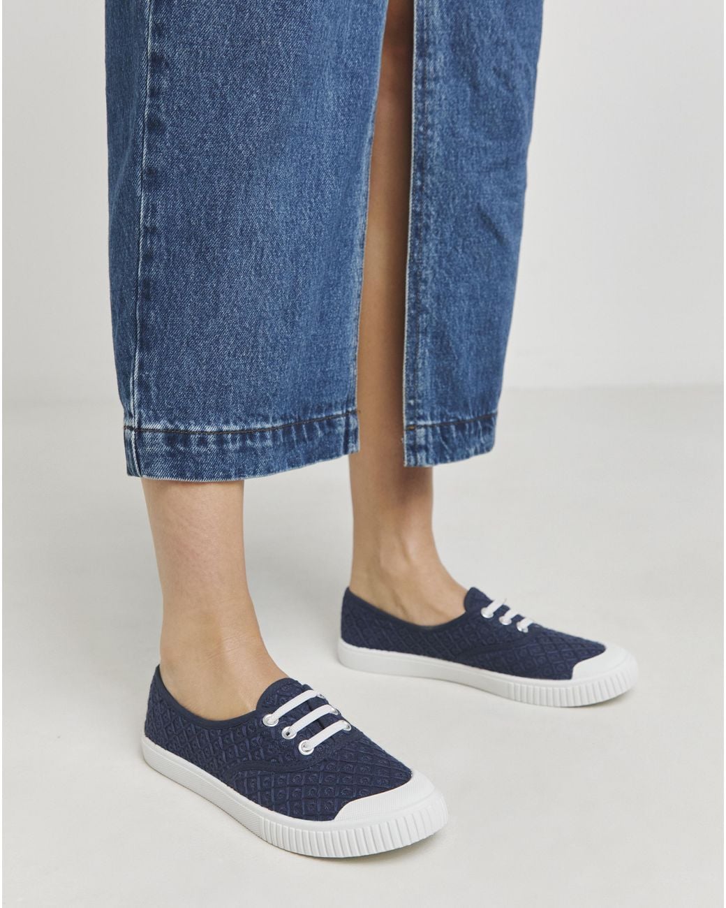 Simply Be Blue Lace Up Plimsole Standard Fit