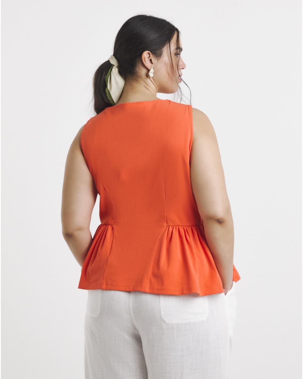 Simply Be Orange Peplum Tank