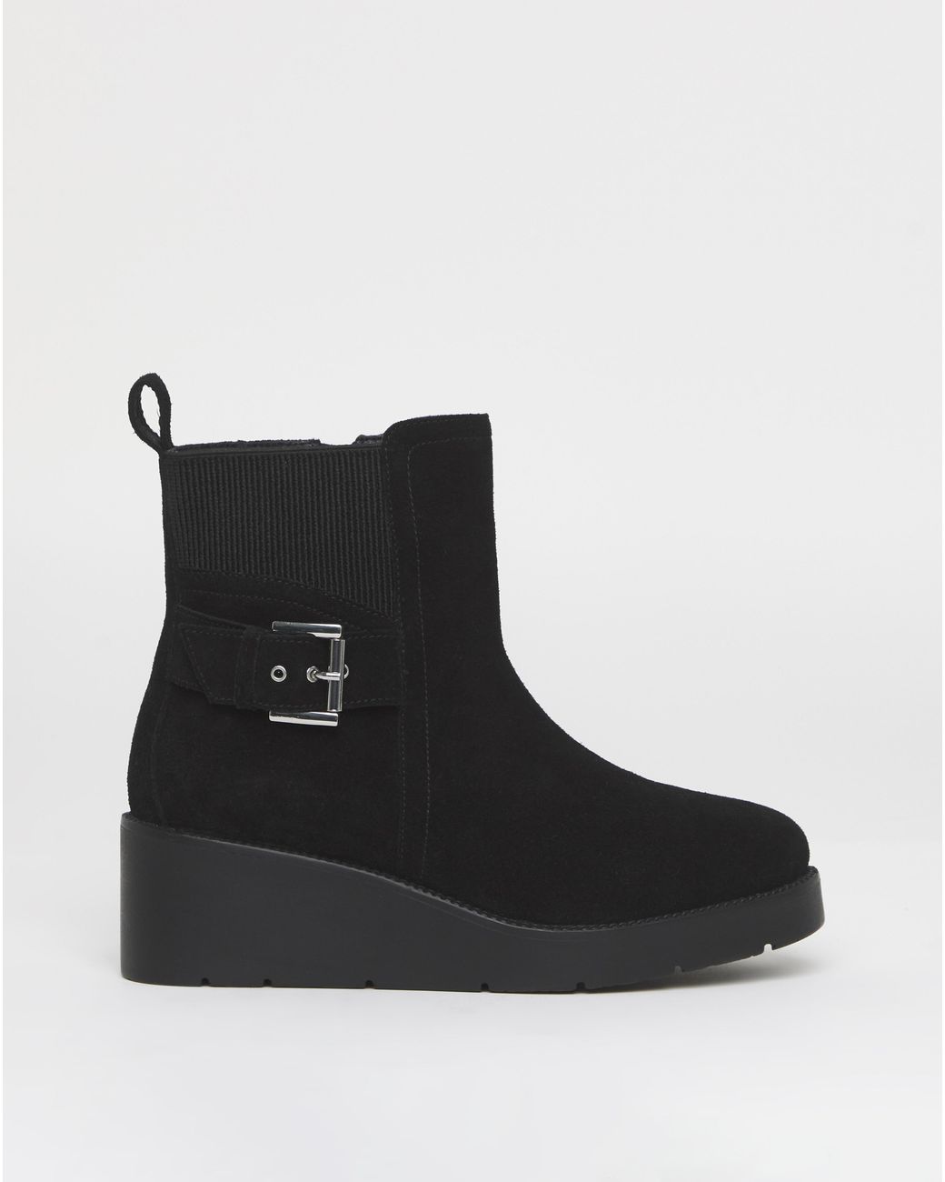 Simply Be Black Wedge Chelsea Boots Wide