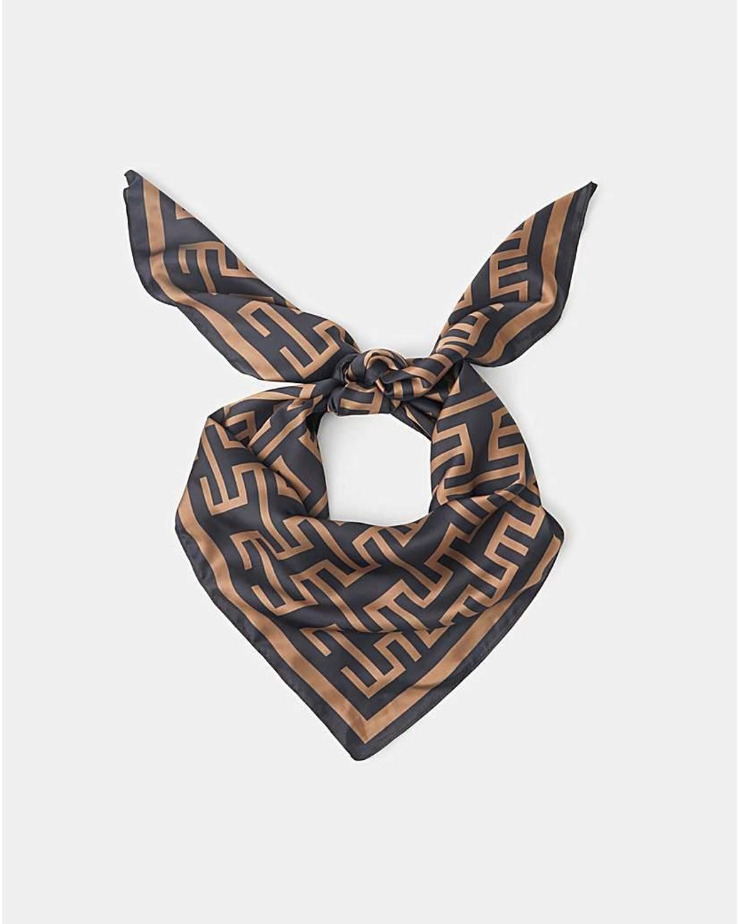 Accessorize Metallic Geometric Print Satin Scarf