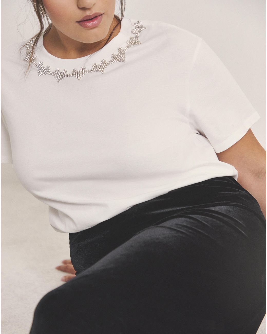 Simply Be Black Velour Midaxi Skirt