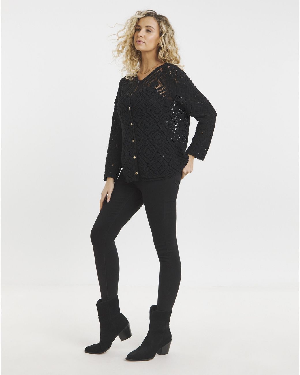 Joe Browns Black Crochet Cardigan