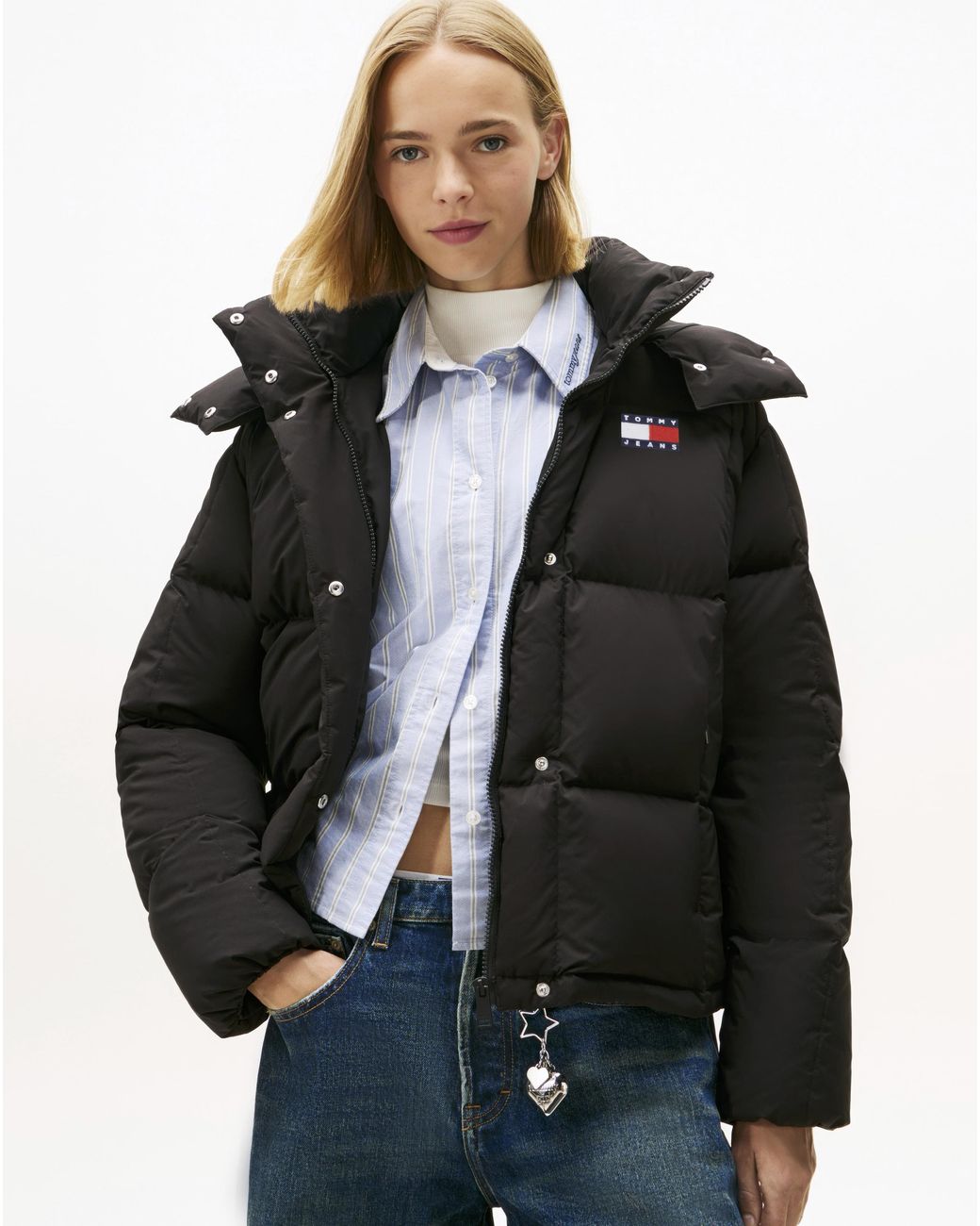 Tommy Hilfiger Black Alaska Grid Down Jacket