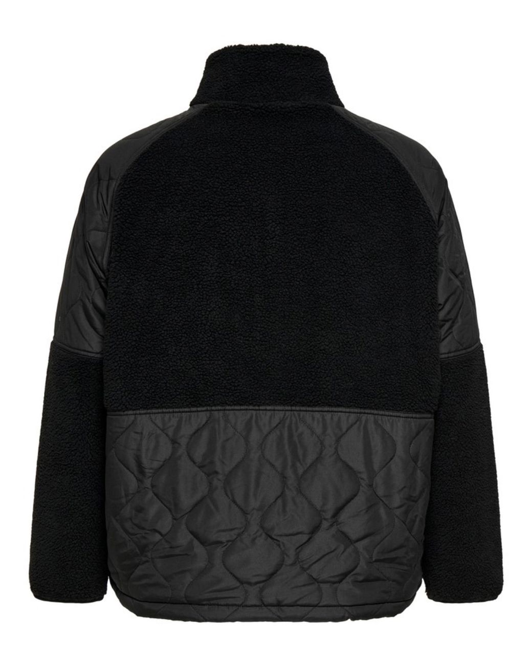 ONLY Black Quilt Mix Fleece Short Jacket
