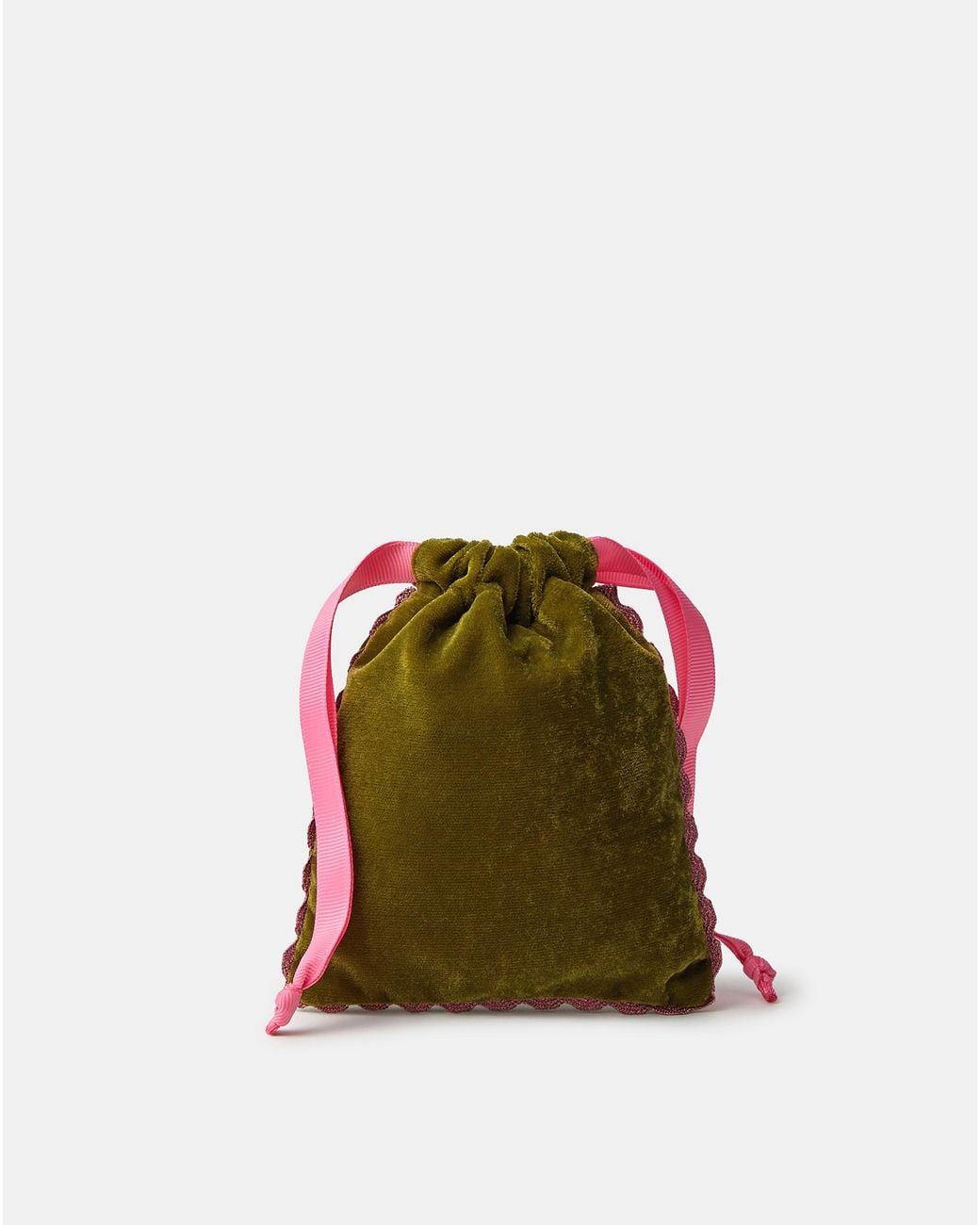 Accessorize Green Initial Drawstring Bag