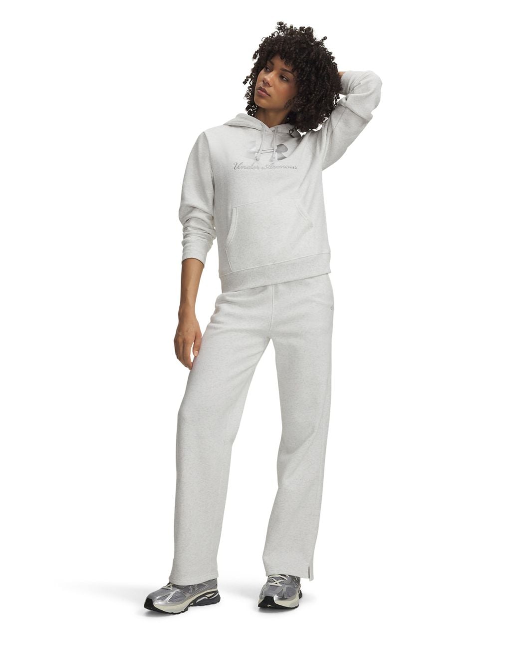 Under Armour White Rival Fleece Straight Pant