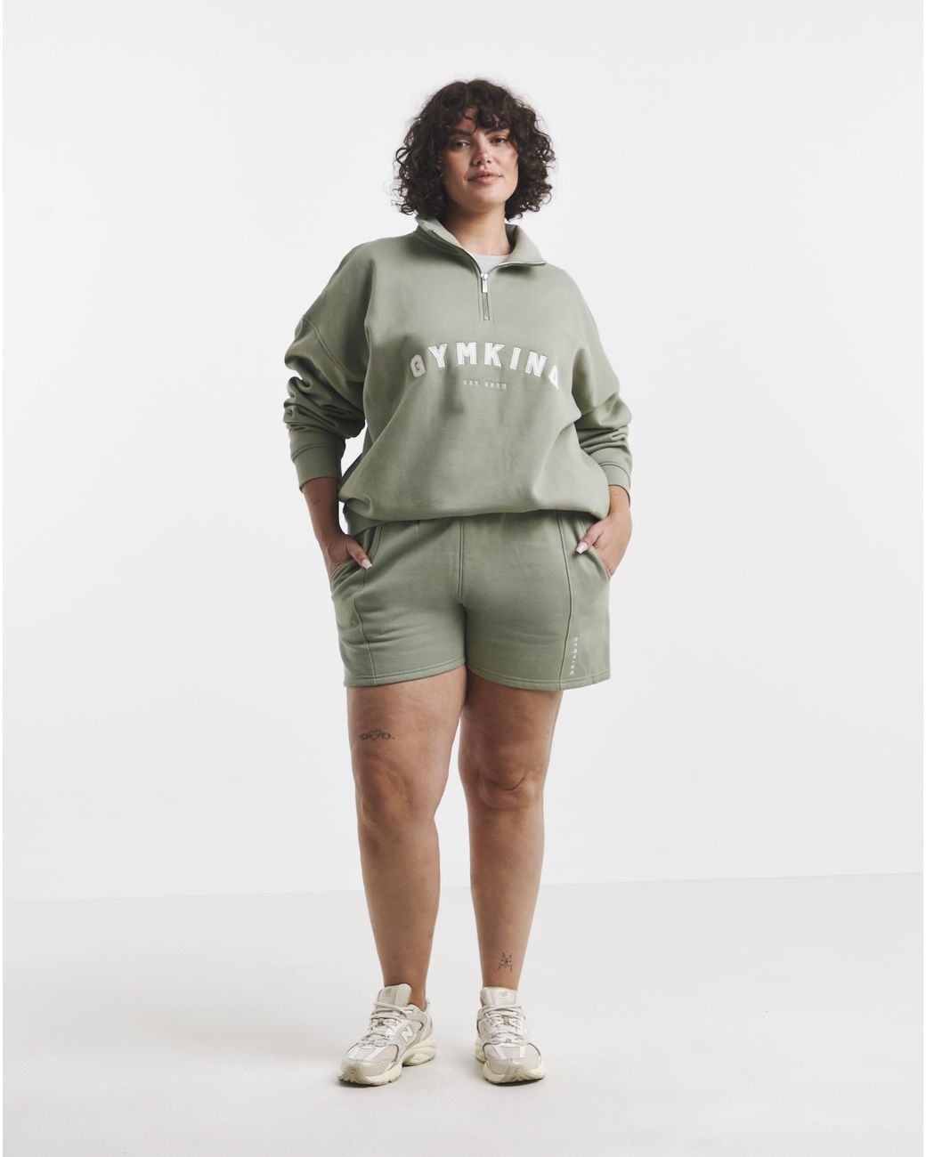 Gym King Green Shadow 1/4 Zip Funnel Neck