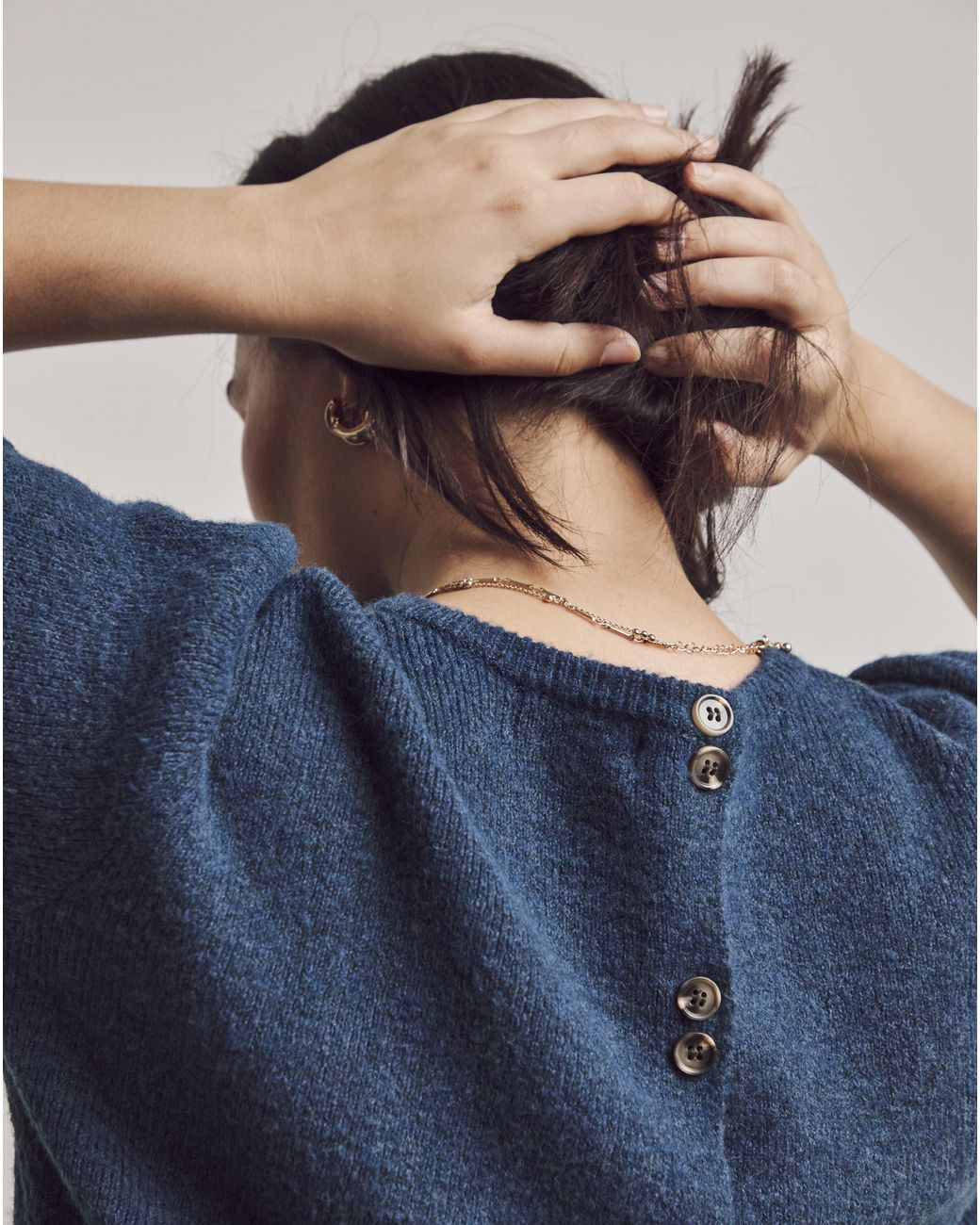 Julipa Blue Peplum Short Sleeve Jumper