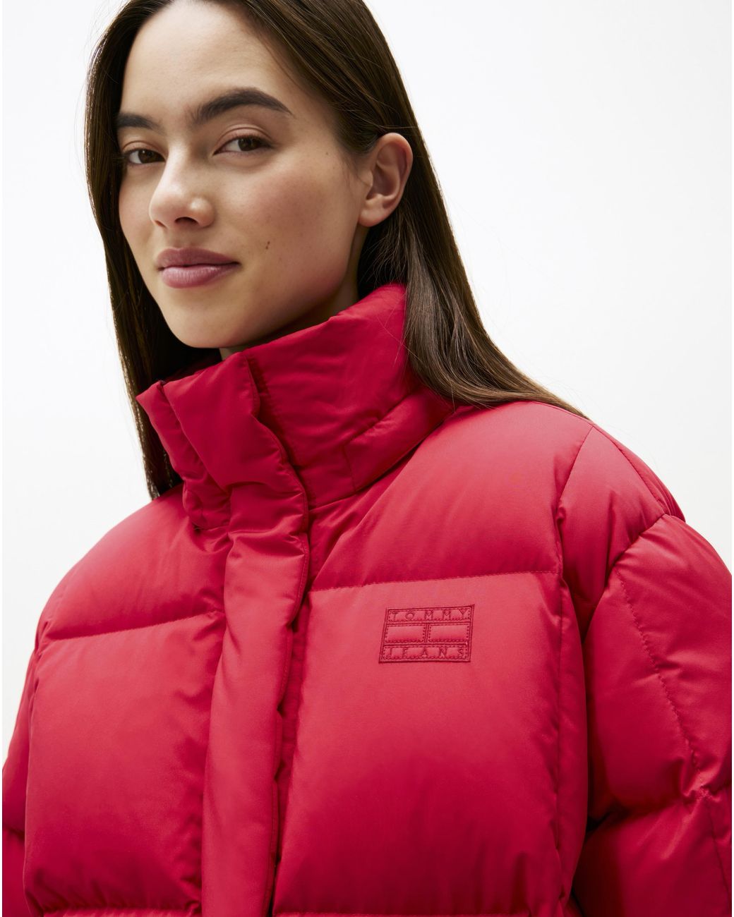 Tommy Hilfiger Red Alaska Grid Down Jacket