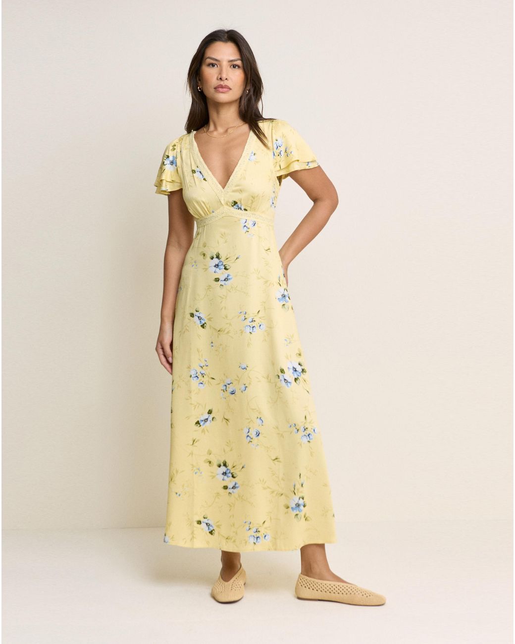 Nobody's Child Natural Iris Midi Dress