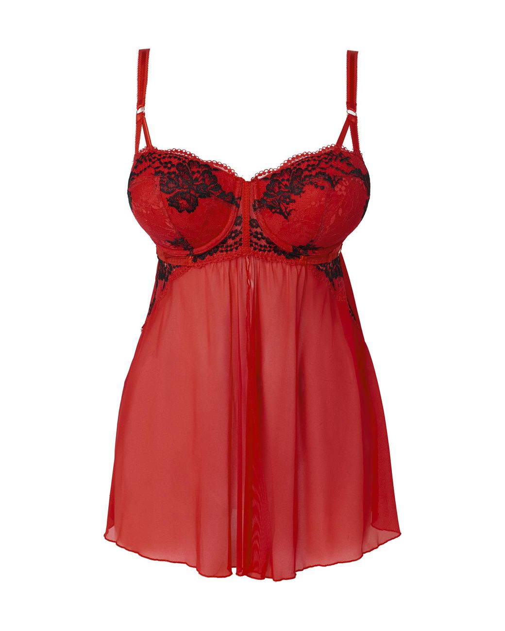 Figleaves Red Intense Open Babydoll
