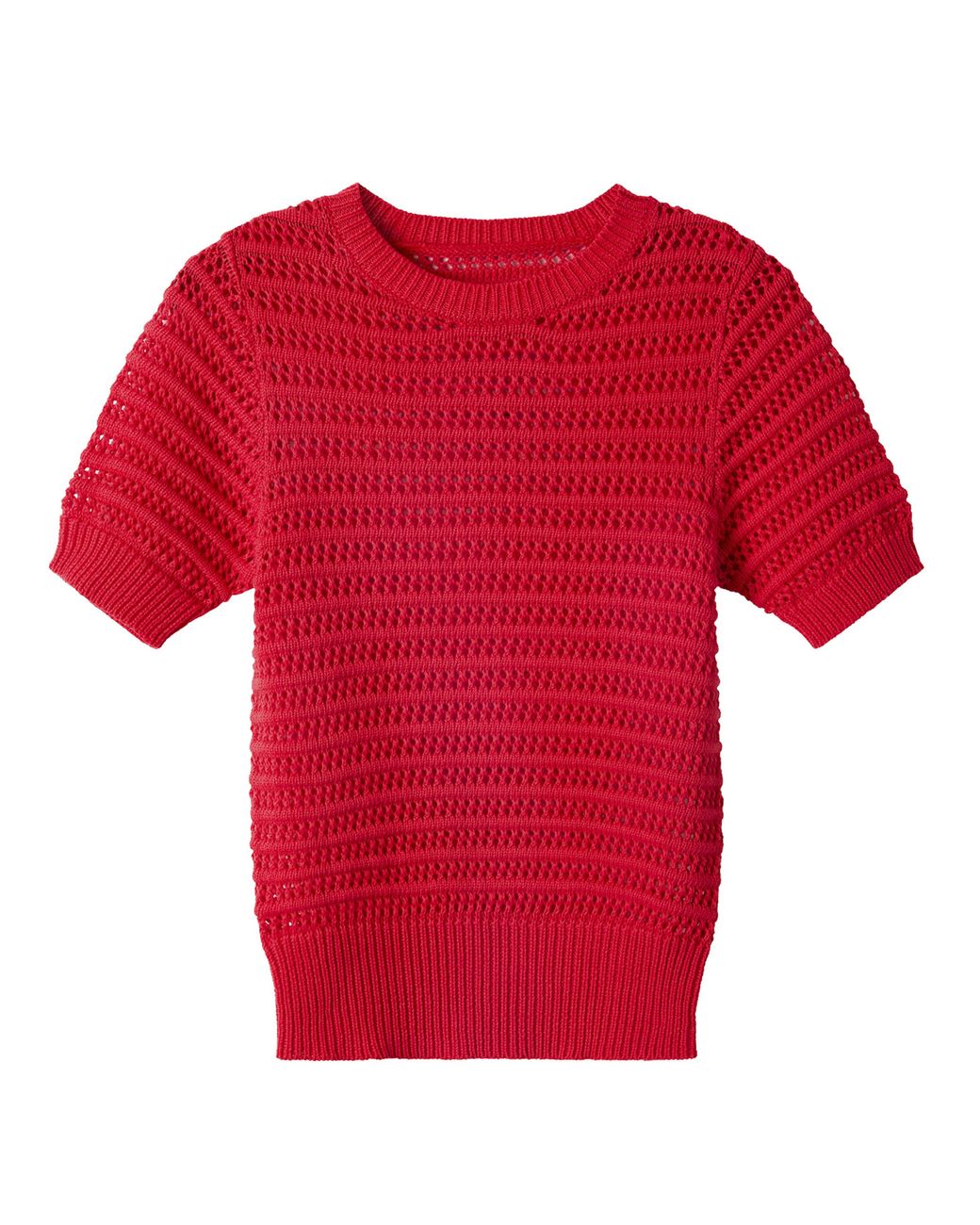 Joe Browns Red Jb Dita Open Knit Short Sleeve Jumper