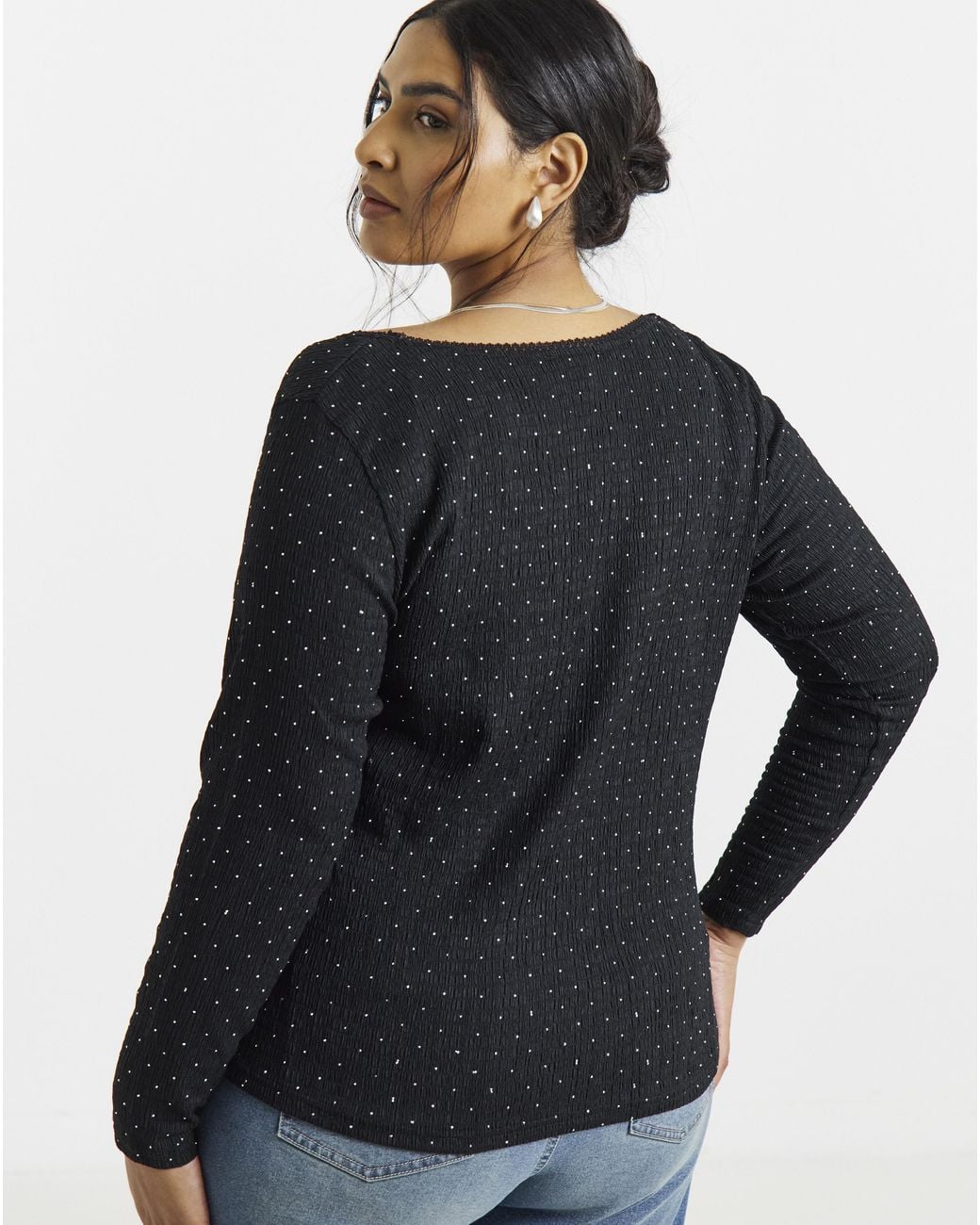 Simply Be Black Square Neck Top
