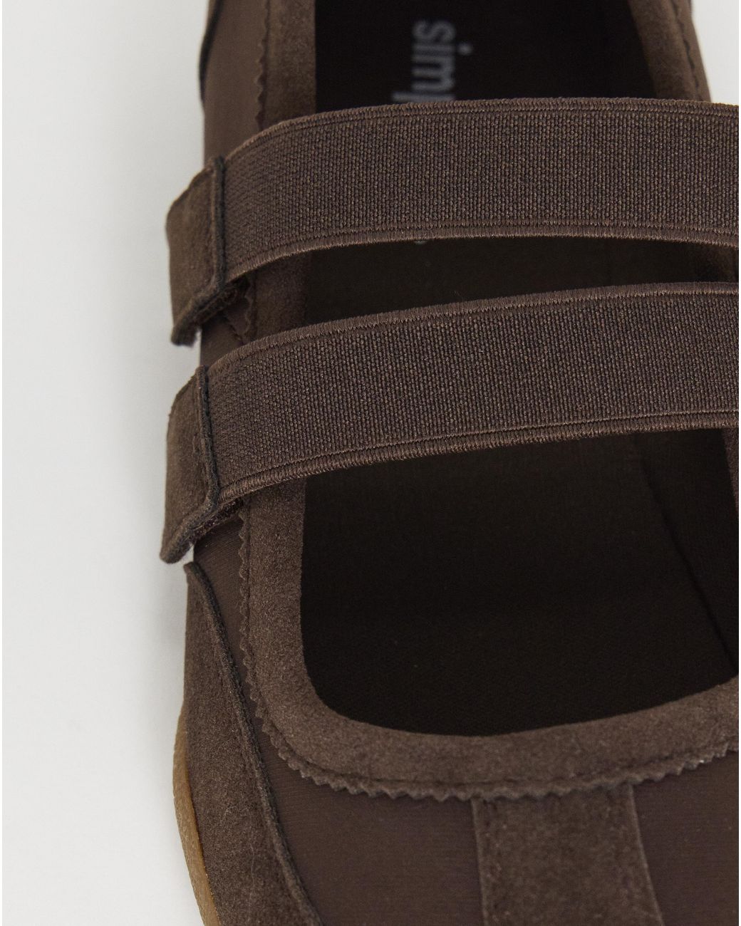 Simply Be Blue Mary Jane Ballerina Trainers Wide