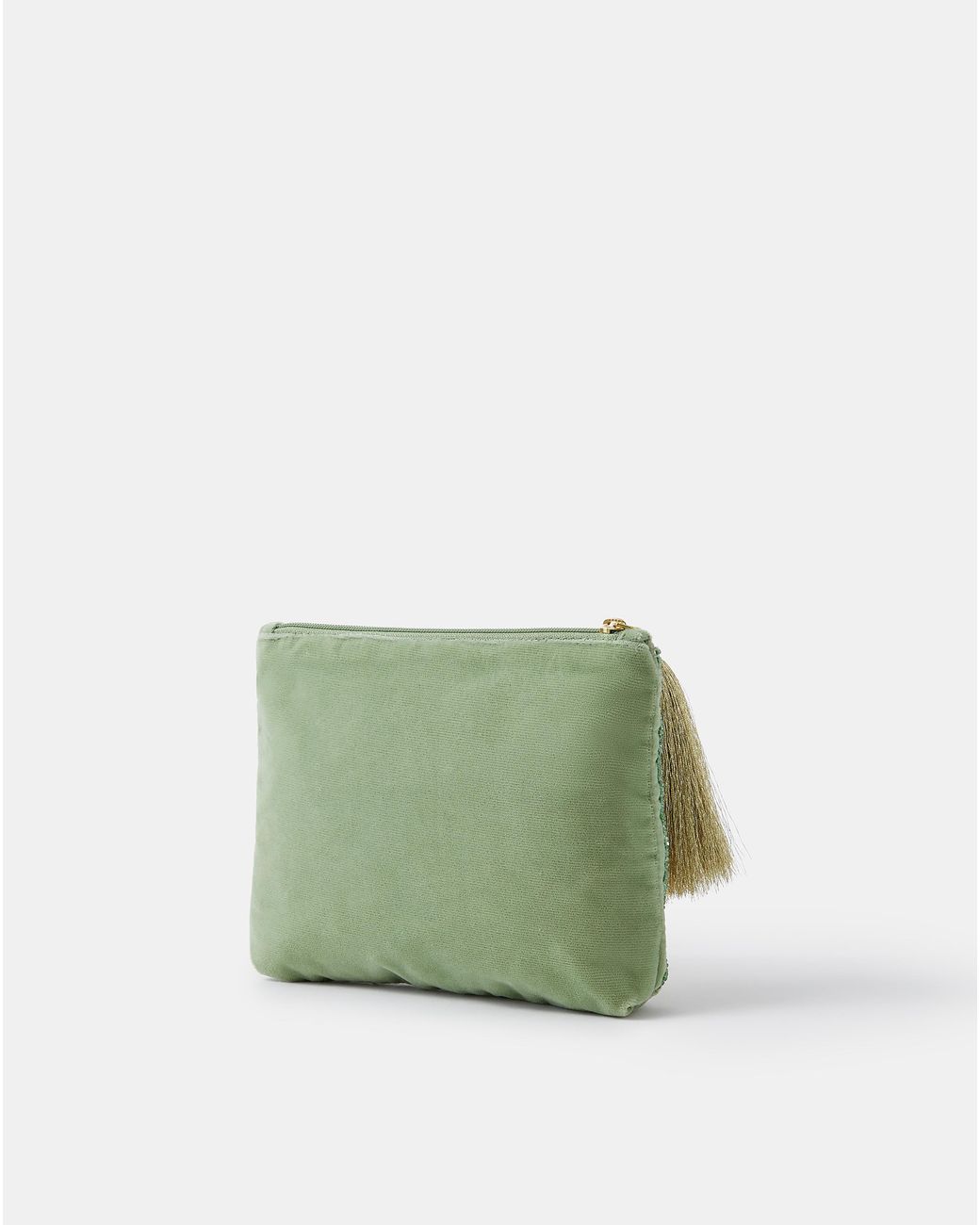 Accessorize Green Love You Latte Velvet Pouch