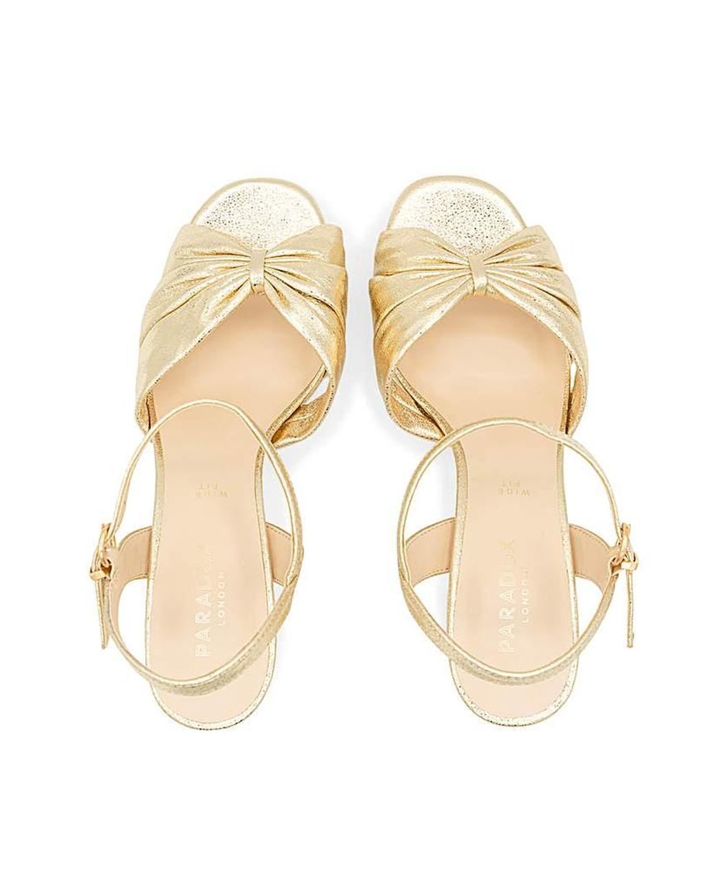 Paradox London Metallic Nerita Wide Fit Sandals