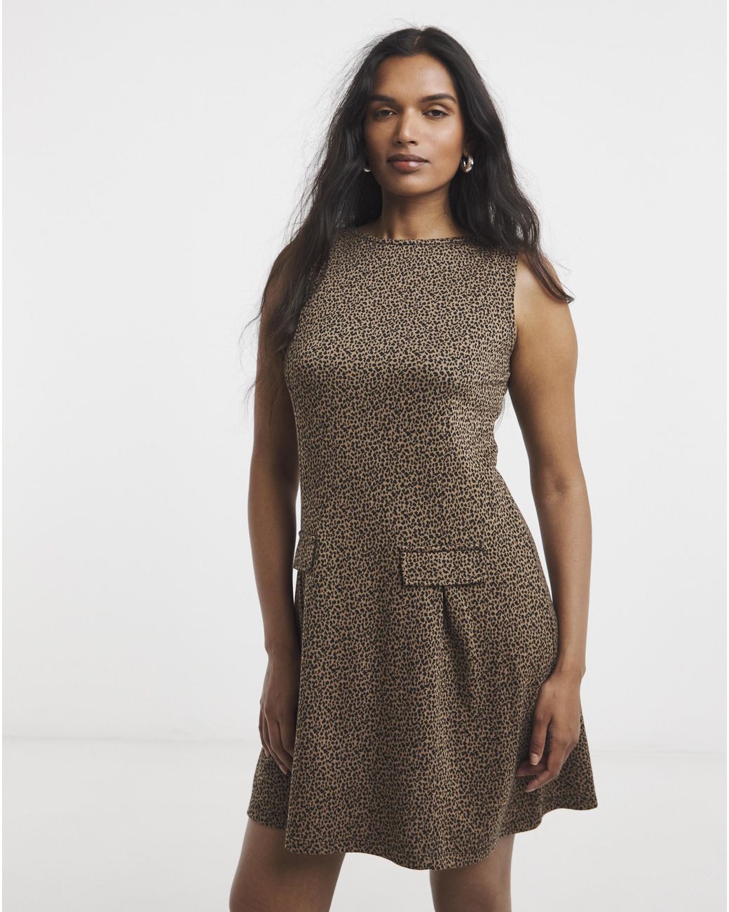Simply Be Brown Jersey Jacquard Shift Dress