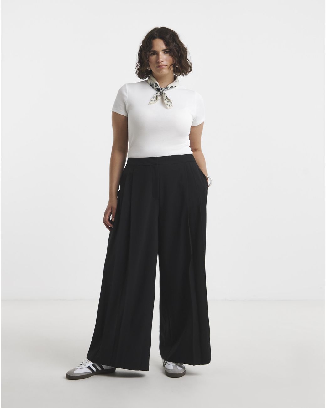 Simply Be Black Magisculpt Wide Leg Reg Trousers