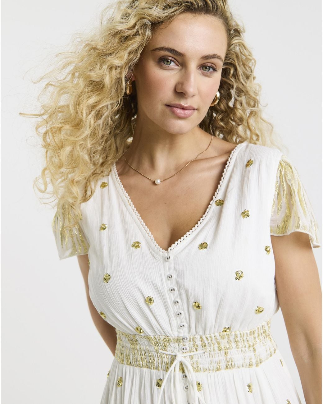 Joe Browns White Ibiza Nights Sequin Dress