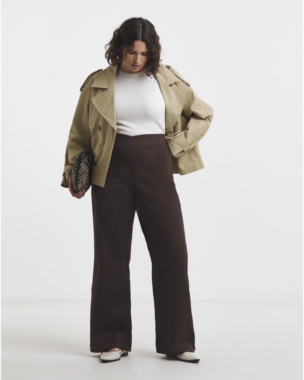 Simply Be White Wide Weekender Jeggings