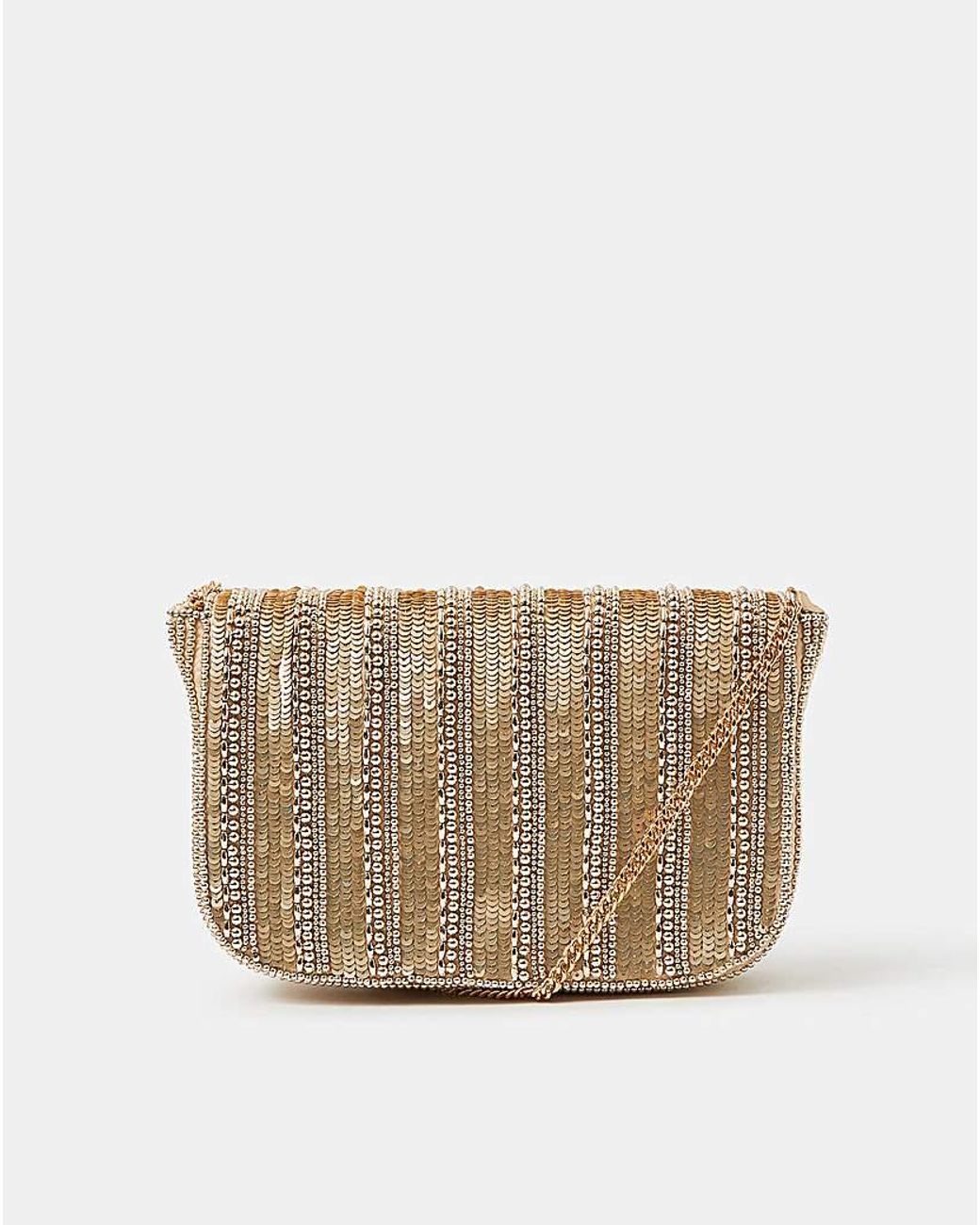 Simply Be Natural Accessorize Beaded Fold-Over Clutch Bag
