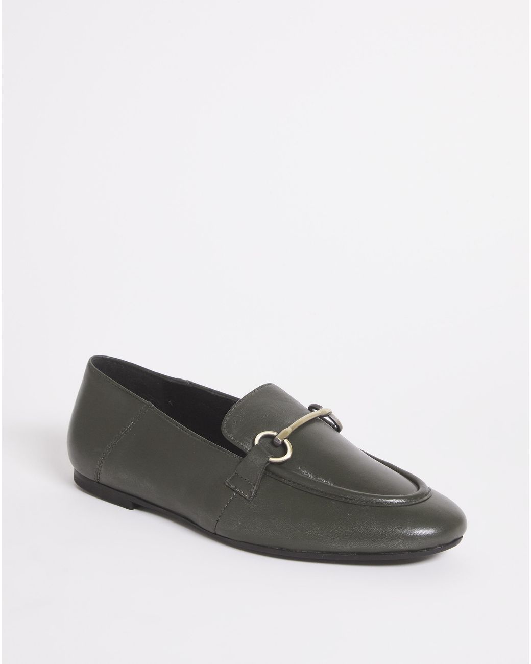 JD Williams White Leather Bar Loafer E Fit