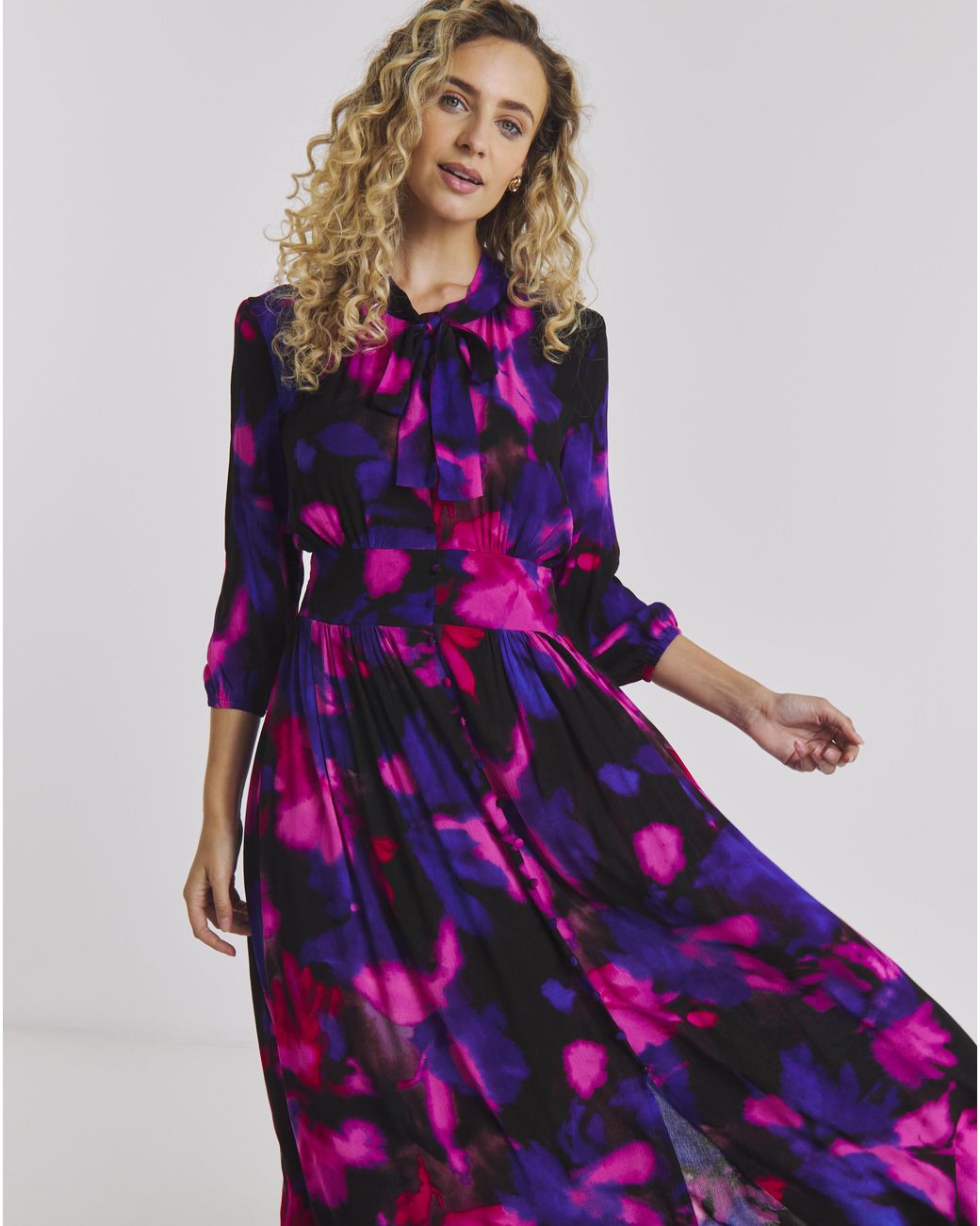 Joe Browns Purple Emelda Printed Maxi Dress